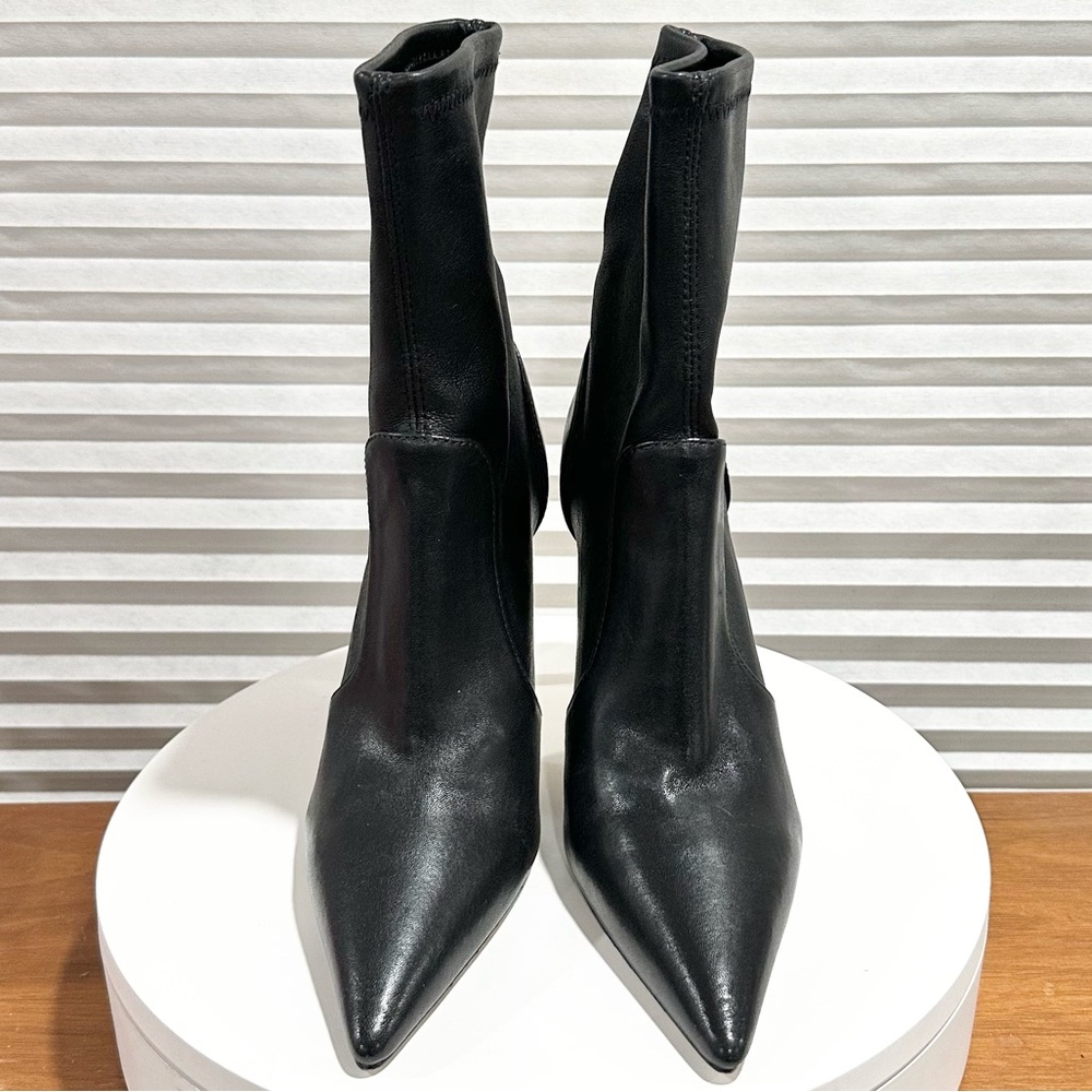 🌹STUART WEITZMAN 🌹 Stretch Black Leather Power Bootie Size: 5.5 - Picture 6 of 16